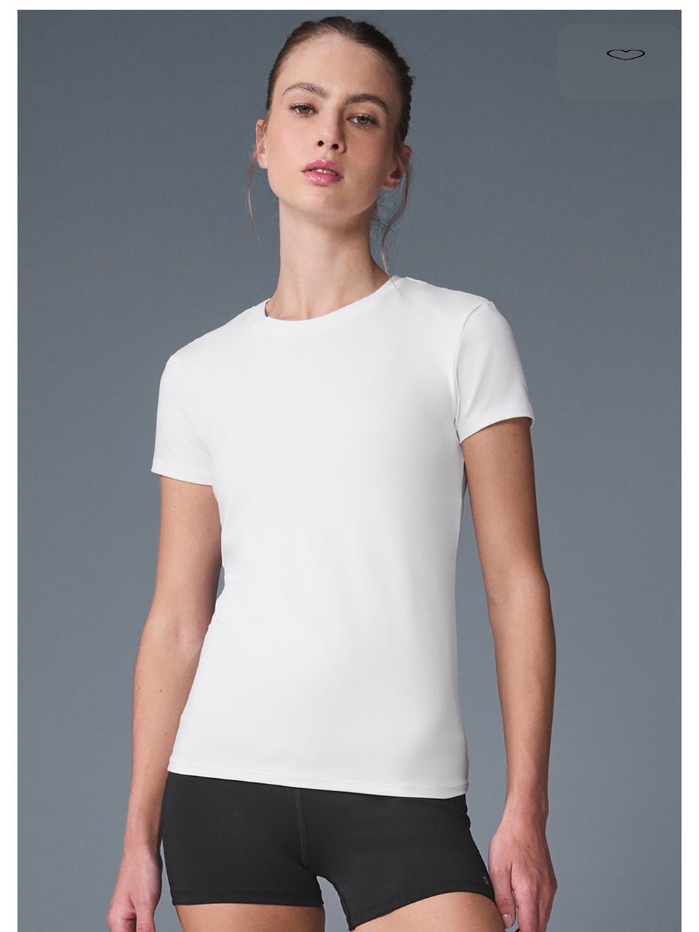 ALO Yoga White Short-Sleeve Crew Tee